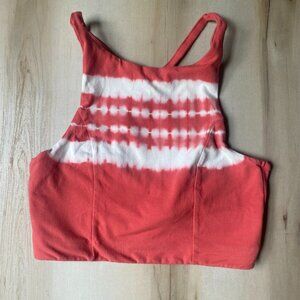 Aerie tie dye cropped halter neck criss cross strap boho bra top loungewear M